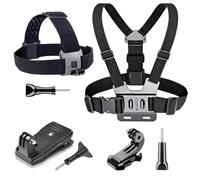 YEHOLDING 7 in 1 Action Camera Accessory Kit, Longueur réglable Harnais Telephone, Fixation Bandeau, Fixation Clip Sac à Dos,Compatible avec GoPro Hero, DJI, SJCAM et Autres caméras d'actio
