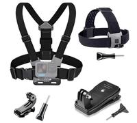 YEHOLDING Kit Harnais Pectoral + Attache Harnais Bandeau pour la tête + Sac à Dos avec Clip Rapide, Compatible avec GoPro, Xiaomi YI, SJCAM, Camppark, AKASO et Autres Actions cam