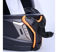 YEHOLDING Support de Menton avec Sangle de Casque intégral de Moto + Extra pour différents scénarios de Montage adhésif Plat et incurvé pour GoPro Insta360 DJI SJCAM APEMAN etc.