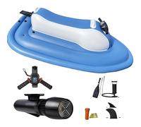 YEHOZZ Bateau à Réaction Gonflable, Bateau à Réaction 2 Places 500 W Amélioré, Scooter sous-Marin électrique sans Balais, Bateau à Moteur Pliable Gonflable, Bateau Gonflable Blue+White-500W10000mAh