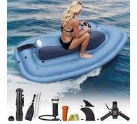 YEHOZZ Bateau Gonflable électrique 500 W/700 W avec Moteur, Jet Ski Et Sup Portables pour Adultes Et Enfants, Plongée, Natation, Kayak (Version avec Batterie Amovible) Motorboat+700W16AThruster