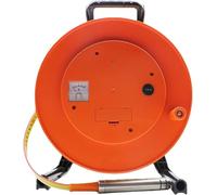 YEHOZZ Outil De Mesure De Profondeur, Jauge De Niveau d'eau avec Sonde en Acier Inoxydable De 25 Mm Et Ruban d'acier, Signal Sonore Et Voltmètre, pour Forages, Puits Et Canalisations 32.8ft/10m