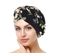 YEHUDAF LEE Bonnet Chimio Bambou-Foulard Chimio Femme Élégant-Foulard Cheveux Doux-Élasticité Universelle-Couleurs Variées-Confortable (FR/ES, Alpha/lettres, Taille unique, 10)