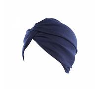 YEHUDAF LEE Turban Femme Chimio - Foulard Cheveux Élégant, Bonnet Chimio Doux et Élastique - Multiple Couleurs Pure,Confortable (FR/ES, Alpha, One Size, Bleu Marine)