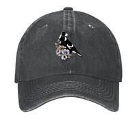 YEHWHCOAO Magpie Oiseau Sauvage Australien Casquette de Baseball Noire et Blanche Anime à la Mode Chapeau Western Visière pour Femmes 2025