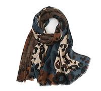 Yeieeo Écharpe bohème légère à imprimé floral pour femme, châle à franges tendance pour l'automne et l'hiver, Medium