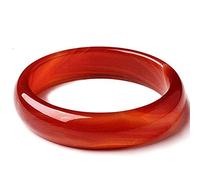 YEITH Bracelets Jade Rouge Naturel, Chinese Style Round Rouge Jade Bangle, Bracelet Jade Jonc Veritable, Pour Les Parents, La Famille, Les Amis Et Vous-même,59-60mm