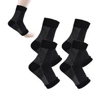 YEJAHY 2 paires de chaussettes de compression orthopédiques Tieberg, support de cheville de compression du pied, adaptées aux hommes et aux femmes pour protéger les chevilles (noir, S/M)