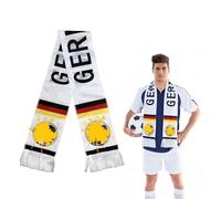 YEJAHY Écharpe de Football Coupe du Monde 2026 - Écharpe de Supporter Équipe Nationale avec Drapeaux et Emblèmes - Accessoire de Stade avec Franges (Allemagne)