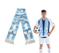 YEJAHY Écharpe de Supporter de Football Coupe du Monde 2026 - Écharpe de Stade Haute Qualité avec Drapeaux et Emblèmes, Article de Fan avec Franges (Argentine)