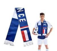 YEJAHY Écharpe de Supporter de Football France Coupe du Monde 2026 - Écharpe de Stade de Haute Qualité avec Drapeaux et Emblèmes - Accessoire de Supporter avec Franges