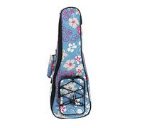 YEJBBUC 1 housse de transport pour ukulélé de 66 cm - Motif floral bleu