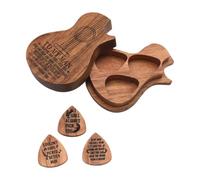 YEJBBUC Creaitve Boîte à médiators en bois faite à la main avec 3 médiators pour papa, amis, père