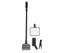 YEJBBUC Ensemble d'outils de nettoyage 4 en 1 pour aquarium - Petite brosse de nettoyage - Noir