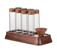 YEJBBUC Tubes à essai en verre avec présentoir pour grains de café 8 trous