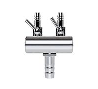 YEJBBUC Vannes de contrôle de l'air pour aquarium - Régulateur de débit - Tubes de débit - Argenté - 2 voies