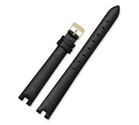 YEJIANGHUA Bande de Surveillance Compatible avec Gucci YA141501 YA141401 Série Bracelet de Montres de Notch for Femme Gc Bracelet de Montre en Cuir 12 14mm Natural (Color : Black Gold, Size : 12mm)