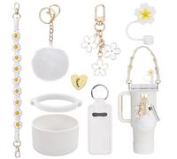 YEJIKJ Stanley Cup Accessoires Lot de 8 Pièces, Blanc Accessoires pour Stanley Cup, Incluses Embouts de Couverture de Paille pour Stanley Cup pour le Gobelet Stanley Cup 40oz (tasse non incluse)