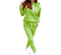 Yekdmxop Combinaison de sport pour femme d'hiver complète 2 pièces sweat à capuche et pantalon de sport complet élégant molletonné survêtement sport Y2k automne hiver Vert XL