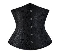 Yekdmxop Corset Femme Noir avec Bretelles Corsage Pirate Femme Élastique Bustier Corset Cérémonie Grande Taille Overbust Corset Dentelle Up Corset Femme Jaune Costume Pirate Femme Corset Slim, Noir ,