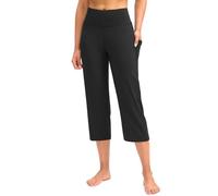 Yekdmxop Legging Sport Femme 3/4 Push Up Taille Haute Large Legging Capri Yoga Gym Pantalon Court Anti-cellulite Minceur Contrôle du Ventre Sans Couture Shorts Élastique Pilates, Noir , XXXL