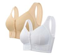 Yekdmxop Soutien-gorge Femme Curvy Confortable Soutiens-gorge Femme grande taille Sport Sous-vêtements Push Up Dentelle Haut Sans Armature Rouge Bralette Réglable Élégant Brassiere Contenant Sexy