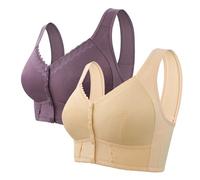 Yekdmxop Soutiens-gorge Femme grande taille Dentelle Soutien-gorge Femme Curvy Confortable Haut Push Up Sport Sous-vêtements Sans armature Rouge Bralette Réglable Élégant Brassiere Contenant Sexy Bra