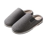 Yekdmxop Unisexe Pantoufles Femme Homme Antidérapant Chaussons Éponge Chaussures Famille Mignon Pantoufles De Maison Unisexe Avec Fermé Confortable Chaussons Poilu Chaussons Souple Fille, gris foncé,
