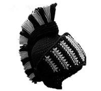 YEKEYI Bonnet tricoté barbare à longue barbe pour adulte Viking Perruque fausse en cheveux Visière en laine tricotée Bonnet drôle avec motif crâne, Taille unique