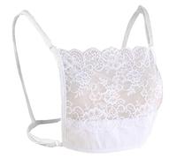 YEKEYI Camisole pour femme avec insert de soutien-gorge, gilet modeste, pour décolleté bas, 04 - Blanc, taille unique