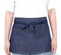 YEKEYI Tablier de cuisine en jean avec poche réglable avec 3 poches pour unisexe, tablier pour homme et femme avec poche pour la cuisine, Demi L bleu, taille unique