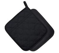 YEKOO Manique de four en coton et néoprène avec poche 20,3 x 21,6 cm double fonction pour protection des doigts, des mains, du poignet, résistant à la chaleur jusqu'à 220 °C Noir
