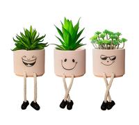 YekouMax Petite Fausse Plante, Verte Plantes Artificielles Interieur, Végétaux Artificiel Exterieur Aesthetic Decoration pour Chambre Adulte, Maison, Salon, Bureau, Cuisine, Plante Grasse