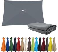 Yekuhe Auvent De Remplacement pour Parasol de Terrasse Rectangle/Carré 6 Baleines Toile De Parasol Rectangulaire Remplacement Pour Cour, Jardin, Plage(Gris,Square 250x250cm)