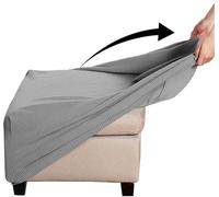 Yekuhe Housse de Pouf Ottomane Carrée,Jacquard Extensible Housse pour Repose-Pieds, Couvre-Tabourets Couvre-Pouf de Rangement Protection (Color : #2, Size : 55x55cm/22x22in)