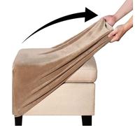 Yekuhe Housse de Pouf Ottomane Carrée,Jacquard Extensible Housse pour Repose-Pieds, Couvre-Tabourets Couvre-Pouf de Rangement Protection (Color : #22, Size : 70x70cm/28x28in)