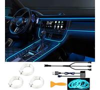 YEKUYEKU EL Wire Bande Lumineuse LED pour intérieur de Voiture - Fil néon USB - Fil Lumineux de 8 m - 6 mm - Kit d'éclairage d'ambiance de Voiture - 8 m - Lumières LED pour intérieur de Voiture