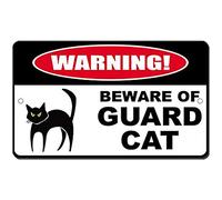 Yelacecca Panneau en aluminium avec inscription « Beware of Guard Cat » - 20,3 x 30,5 cm