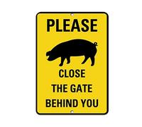 Yelacecca Plaque en aluminium avec symbole « Please Close The Gate Behind You Pig Silo » - 20,3 x 30,5 cm