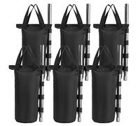 YELAIYEHAO Sac de Poids Robuste à Double Couture, Poids pour Pieds de Tente Pop-up - Sac de Sable - Sac de Sable - Sac d'extérieur Noir (6 pièces Rondes - 19 x 50 cm, Noir)