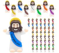 Yelakey Lot de 50 mini figurines de Jésus en vrac - Décoration religieuse classique pour baptême, dimanche de Pâques