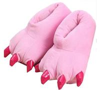 YELAN Chaussons femme Chaussons à pattes d'animaux Chaussons d'hiver mignons Chaussons d'intérieur pelucheux (Pink, Adulte, Femme, 35, Numérique (intervalle), Système Taille Chaussures EU, 39, Moyen)