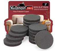 Yelanon Lot de 24 Patins antidérapants pour Meubles - 50 mm - Pieds en Caoutchouc Autocollants antidérapants pour protéger Les sols en Bois Dur