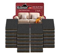 Yelanon Lot de 24 Patins antidérapants pour Meubles en Bois Dur de 5,1 cm, Pieds en Caoutchouc Autocollants, protecteurs de Sol antidérapants pour Garder Les Bouchons de canapé