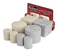 Yelanon Lot de 56 patins en feutre pour meubles (2,5 + 5,1 cm) autocollants en feutre, anti-rayures pour pieds de meubles, pieds de chaise, patins en feutre beige et gris