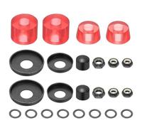 YELARXI Bagues de skateboard, kit de reconstruction de skateboard, de camion, de longue planche, rondelles pivotantes, raccords pour (pièces de skateboard extérieures) 92A et PU et rouge transparent