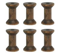 YELARXI Bobines vides en bois brut de 5,1 x 3 cm, pour machines à broder et à coudre, loisirs créatifs, bobines de fil de tissage (marron foncé)