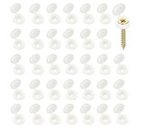 YELARXI Lot de 200 cache-vis à charnière en plastique pour fenêtres - Garde-corps - Meubles de maison - Armoires - 4 mm et lot de 200 - Blanc chaud