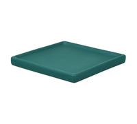 YELARXI Soucoupes carrées en céramique de 16 cm pour plantes - Pour extérieur, intérieur, jardin, plantation, eau, fleur, café - Vert et bleu