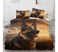 YELDAN Parure de Lit 140x200 Chien Animaux - Housse de Couette 1 Personne avec Fermeture éclair - Ensemble Literie en Microfibre Douce avec 1 Taie d'oreiller 65x65